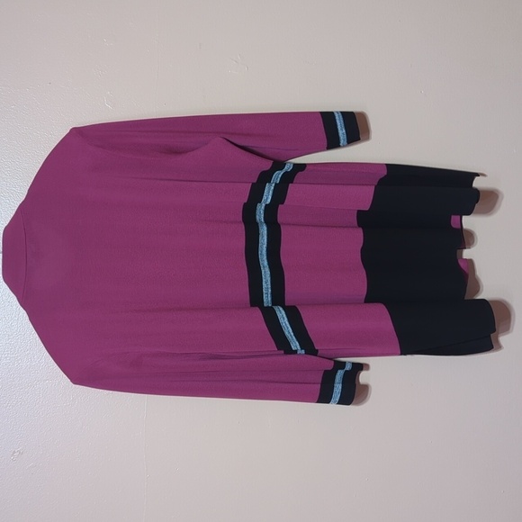 Misook 3/4 Sleeve Blazer Pink & Black Open Front Acrylic 1X - Picture 6 of 8